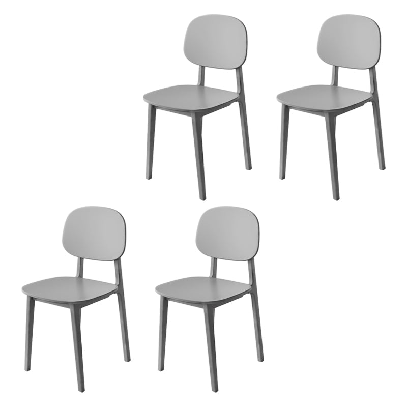 Contemporary Style Dining Chair Plastic Dining Armless Side Chairs for Kitchen (Set of 4) Grey Clearhalo ' kitchen&dining_furn' 'Dining Chairs' 'Dining Tables & Seating' 'dining_chair' 'furn' 'furn_dining_chair' 'Furniture' 'furniture_dining_chair' 'Kitchen & Dining Furniture' 'kitchen' 4104986