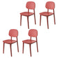 Contemporary Style Dining Chair Plastic Dining Armless Side Chairs for Kitchen (Set of 4) Red Clearhalo ' kitchen&dining_furn' 'Dining Chairs' 'Dining Tables & Seating' 'dining_chair' 'furn' 'furn_dining_chair' 'Furniture' 'furniture_dining_chair' 'Kitchen & Dining Furniture' 'kitchen' 4104988
