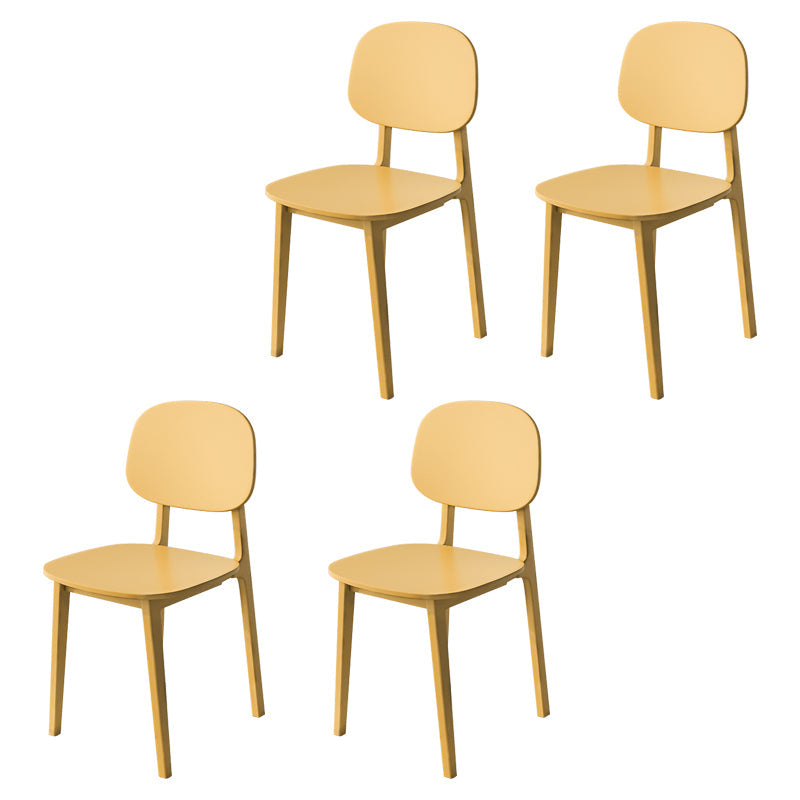 Contemporary Style Dining Chair Plastic Dining Armless Side Chairs for Kitchen (Set of 4) Yellow Clearhalo ' kitchen&dining_furn' 'Dining Chairs' 'Dining Tables & Seating' 'dining_chair' 'furn' 'furn_dining_chair' 'Furniture' 'furniture_dining_chair' 'Kitchen & Dining Furniture' 'kitchen' 4104991