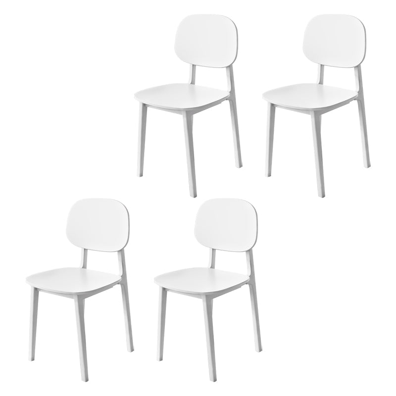 Contemporary Style Dining Chair Plastic Dining Armless Side Chairs for Kitchen (Set of 4) White Clearhalo ' kitchen&dining_furn' 'Dining Chairs' 'Dining Tables & Seating' 'dining_chair' 'furn' 'furn_dining_chair' 'Furniture' 'furniture_dining_chair' 'Kitchen & Dining Furniture' 'kitchen' 4104993