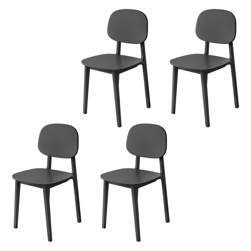 Contemporary Style Dining Chair Plastic Dining Armless Side Chairs for Kitchen (Set of 4) Black Clearhalo ' kitchen&dining_furn' 'Dining Chairs' 'Dining Tables & Seating' 'dining_chair' 'furn' 'furn_dining_chair' 'Furniture' 'furniture_dining_chair' 'Kitchen & Dining Furniture' 'kitchen' 4104995