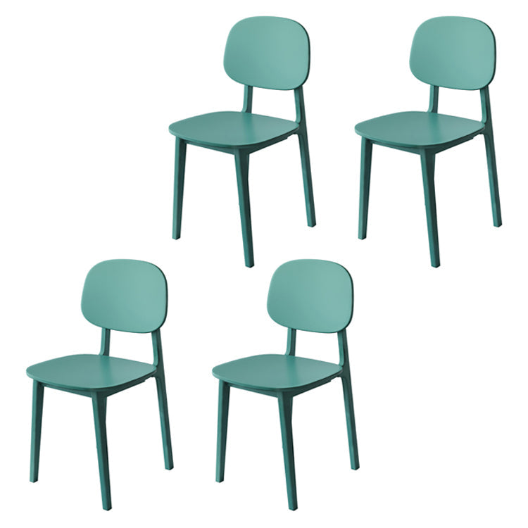 Contemporary Style Dining Chair Plastic Dining Armless Side Chairs for Kitchen (Set of 4) Green Clearhalo ' kitchen&dining_furn' 'Dining Chairs' 'Dining Tables & Seating' 'dining_chair' 'furn' 'furn_dining_chair' 'Furniture' 'furniture_dining_chair' 'Kitchen & Dining Furniture' 'kitchen' 4104997