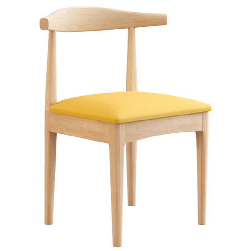 Traditional Style Indoor Side Chair Open Back Upholstered Single Dining Room Chair Lemon Yellow Clearhalo ' kitchen&dining_furn' 'Dining Chairs' 'Dining Tables & Seating' 'dining_chair' 'furn' 'furn_dining_chair' 'Furniture' 'furniture_dining_chair' 'Kitchen & Dining Furniture' 'kitchen' 4105009