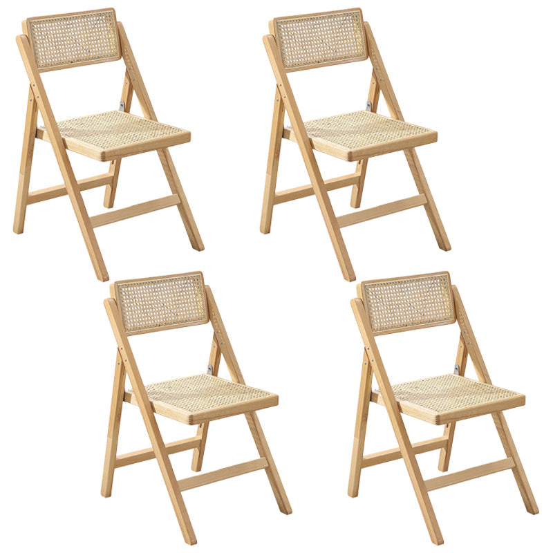 Country Style Aged Wood Dining Chair Cane Back Armless Open Back Dining Side Chair Natural 4 Piece Set Clearhalo ' kitchen&dining_furn' 'Dining Chairs' 'Dining Tables & Seating' 'dining_chair' 'furn' 'furn_dining_chair' 'Furniture' 'furniture_dining_chair' 'Kitchen & Dining Furniture' 'kitchen' 4105034