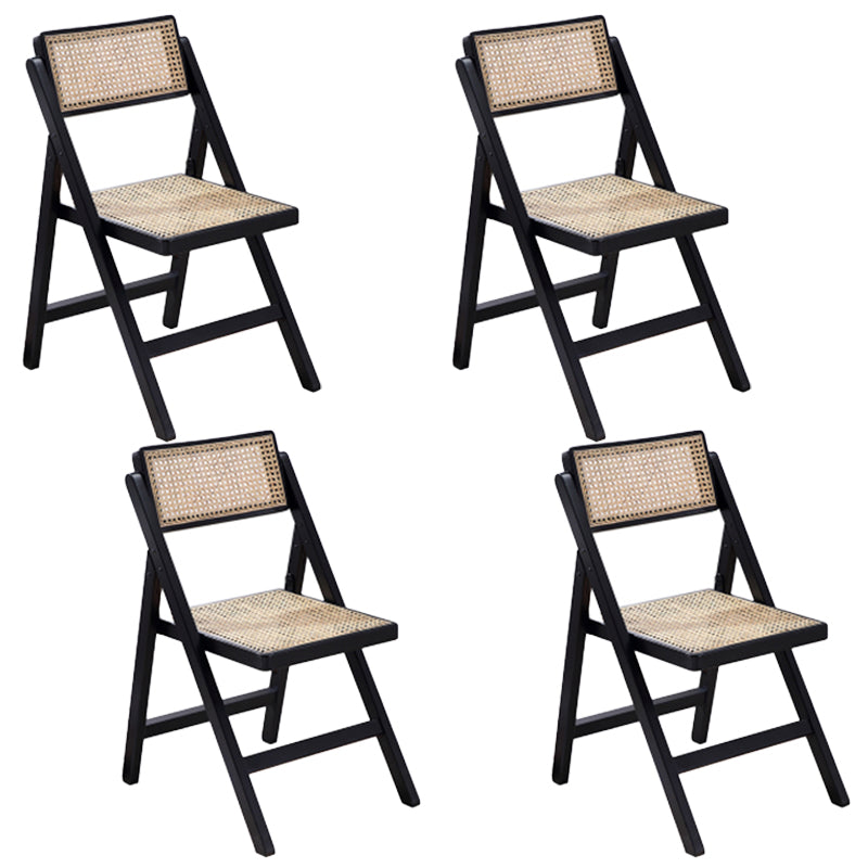 Country Style Aged Wood Dining Chair Cane Back Armless Open Back Dining Side Chair Black 4 Piece Set Clearhalo ' kitchen&dining_furn' 'Dining Chairs' 'Dining Tables & Seating' 'dining_chair' 'furn' 'furn_dining_chair' 'Furniture' 'furniture_dining_chair' 'Kitchen & Dining Furniture' 'kitchen' 4105039