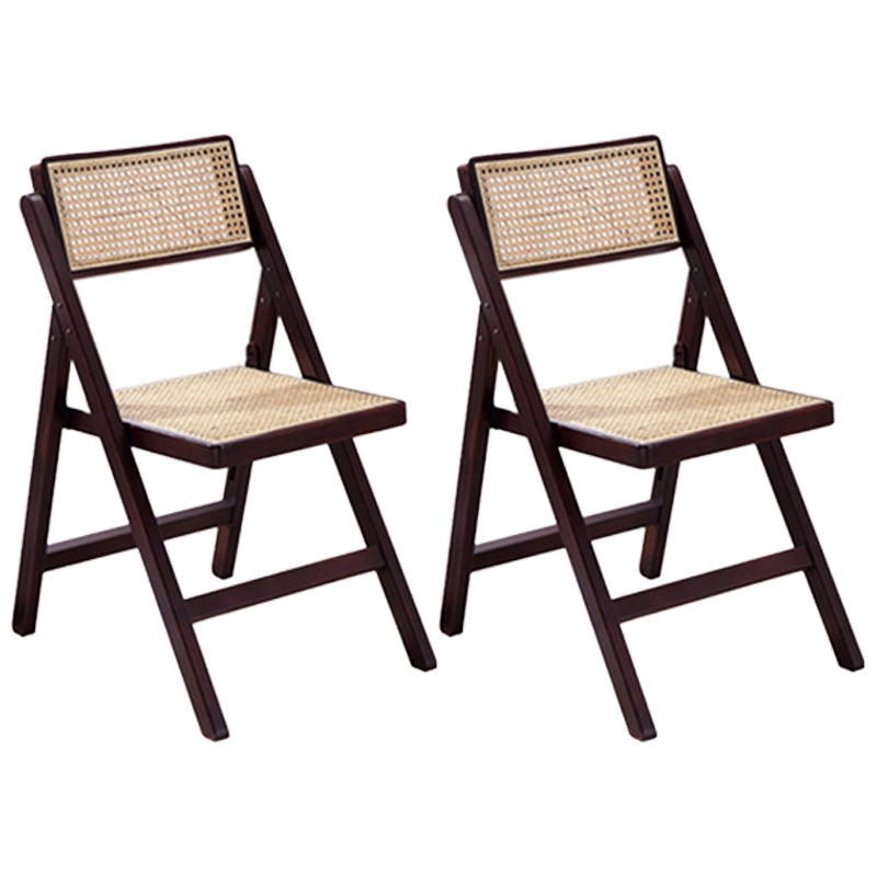 Country Style Aged Wood Dining Chair Cane Back Armless Open Back Dining Side Chair Walnut 2 Piece Set Clearhalo ' kitchen&dining_furn' 'Dining Chairs' 'Dining Tables & Seating' 'dining_chair' 'furn' 'furn_dining_chair' 'Furniture' 'furniture_dining_chair' 'Kitchen & Dining Furniture' 'kitchen' 4105048