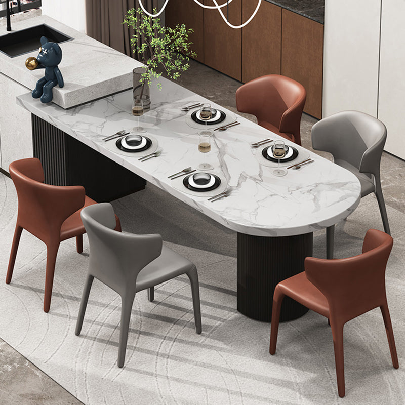 Designer Style Wingback Arm Chair Leather Matte Finish Single Dining Chair Clearhalo ' kitchen&dining_furn' 'Dining Chairs' 'Dining Tables & Seating' 'dining_chair' 'furn' 'furn_dining_chair' 'Furniture' 'furniture_dining_chair' 'Kitchen & Dining Furniture' 'kitchen' 4105056