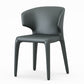 Designer Style Wingback Arm Chair Leather Matte Finish Single Dining Chair Silver Gray Clearhalo ' kitchen&dining_furn' 'Dining Chairs' 'Dining Tables & Seating' 'dining_chair' 'furn' 'furn_dining_chair' 'Furniture' 'furniture_dining_chair' 'Kitchen & Dining Furniture' 'kitchen' 4105061