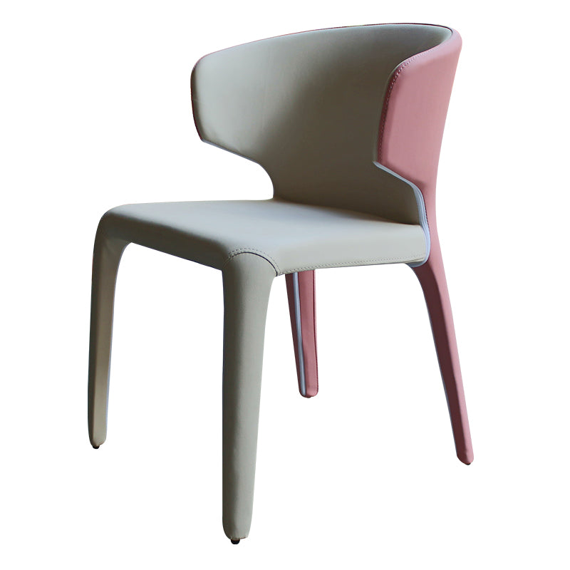 Designer Style Wingback Arm Chair Leather Matte Finish Single Dining Chair Clearhalo ' kitchen&dining_furn' 'Dining Chairs' 'Dining Tables & Seating' 'dining_chair' 'furn' 'furn_dining_chair' 'Furniture' 'furniture_dining_chair' 'Kitchen & Dining Furniture' 'kitchen' 4105062