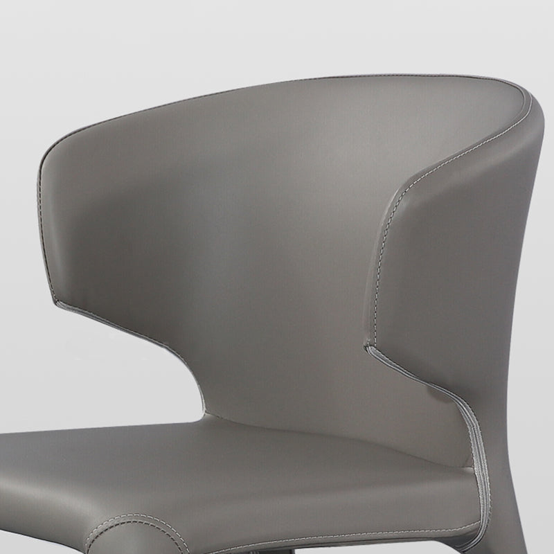 Designer Style Wingback Arm Chair Leather Matte Finish Single Dining Chair Clearhalo ' kitchen&dining_furn' 'Dining Chairs' 'Dining Tables & Seating' 'dining_chair' 'furn' 'furn_dining_chair' 'Furniture' 'furniture_dining_chair' 'Kitchen & Dining Furniture' 'kitchen' 4105063