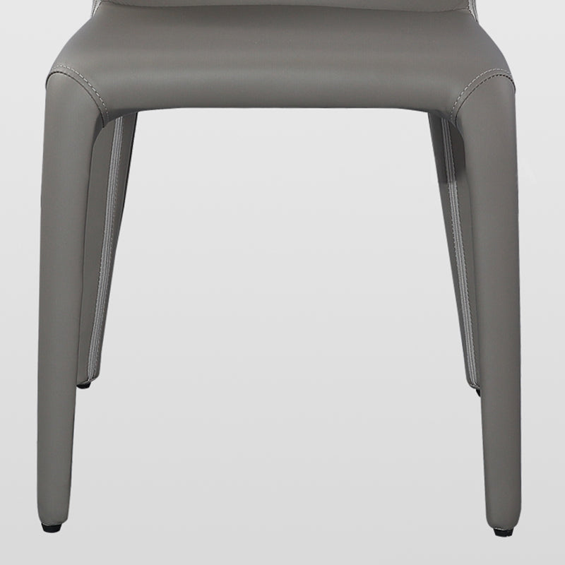 Designer Style Wingback Arm Chair Leather Matte Finish Single Dining Chair Clearhalo ' kitchen&dining_furn' 'Dining Chairs' 'Dining Tables & Seating' 'dining_chair' 'furn' 'furn_dining_chair' 'Furniture' 'furniture_dining_chair' 'Kitchen & Dining Furniture' 'kitchen' 4105069