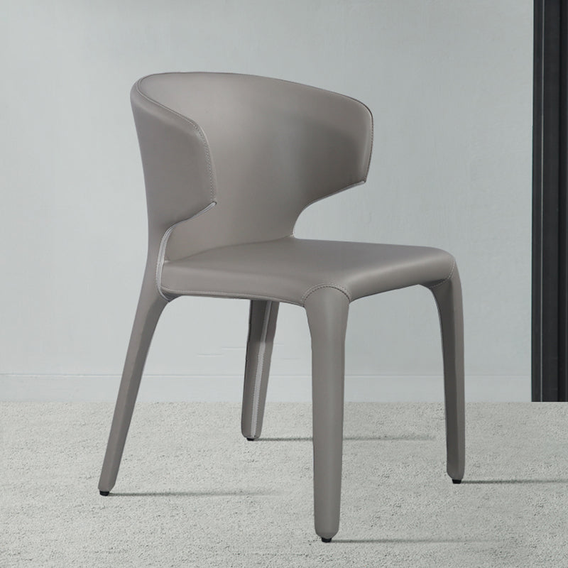 Designer Style Wingback Arm Chair Leather Matte Finish Single Dining Chair Clearhalo ' kitchen&dining_furn' 'Dining Chairs' 'Dining Tables & Seating' 'dining_chair' 'furn' 'furn_dining_chair' 'Furniture' 'furniture_dining_chair' 'Kitchen & Dining Furniture' 'kitchen' 4105071