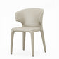 Designer Style Wingback Arm Chair Leather Matte Finish Single Dining Chair Off-White Clearhalo ' kitchen&dining_furn' 'Dining Chairs' 'Dining Tables & Seating' 'dining_chair' 'furn' 'furn_dining_chair' 'Furniture' 'furniture_dining_chair' 'Kitchen & Dining Furniture' 'kitchen' 4105073