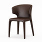 Designer Style Leather Arm Chair Wingback Matte Finish Single Dining Chair Dark Brown Clearhalo ' kitchen&dining_furn' 'Dining Chairs' 'Dining Tables & Seating' 'dining_chair' 'furn' 'furn_dining_chair' 'Furniture' 'furniture_dining_chair' 'Kitchen & Dining Furniture' 'kitchen' 4105079