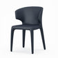 Designer Style Leather Arm Chair Wingback Matte Finish Single Dining Chair Dark Blue Clearhalo ' kitchen&dining_furn' 'Dining Chairs' 'Dining Tables & Seating' 'dining_chair' 'furn' 'furn_dining_chair' 'Furniture' 'furniture_dining_chair' 'Kitchen & Dining Furniture' 'kitchen' 4105089