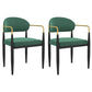 Designer Style Upholstered Arm Chair Open Back Matte Finish Dining Chair Green 2 Piece Set Clearhalo ' kitchen&dining_furn' 'Dining Chairs' 'Dining Tables & Seating' 'dining_chair' 'furn' 'furn_dining_chair' 'Furniture' 'furniture_dining_chair' 'Kitchen & Dining Furniture' 'kitchen' 4105106