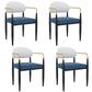 Designer Style Upholstered Arm Chair Open Back Matte Finish Dining Chair White-Blue 4 Piece Set Clearhalo ' kitchen&dining_furn' 'Dining Chairs' 'Dining Tables & Seating' 'dining_chair' 'furn' 'furn_dining_chair' 'Furniture' 'furniture_dining_chair' 'Kitchen & Dining Furniture' 'kitchen' 4105113
