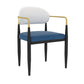 Designer Style Upholstered Arm Chair Open Back Matte Finish Dining Chair White-Blue 1 Piece Clearhalo ' kitchen&dining_furn' 'Dining Chairs' 'Dining Tables & Seating' 'dining_chair' 'furn' 'furn_dining_chair' 'Furniture' 'furniture_dining_chair' 'Kitchen & Dining Furniture' 'kitchen' 4105114