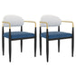 Designer Style Upholstered Arm Chair Open Back Matte Finish Dining Chair White-Blue 2 Piece Set Clearhalo ' kitchen&dining_furn' 'Dining Chairs' 'Dining Tables & Seating' 'dining_chair' 'furn' 'furn_dining_chair' 'Furniture' 'furniture_dining_chair' 'Kitchen & Dining Furniture' 'kitchen' 4105115