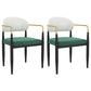 Designer Style Upholstered Arm Chair Open Back Matte Finish Dining Chair White-Green 2 Piece Set Clearhalo ' kitchen&dining_furn' 'Dining Chairs' 'Dining Tables & Seating' 'dining_chair' 'furn' 'furn_dining_chair' 'Furniture' 'furniture_dining_chair' 'Kitchen & Dining Furniture' 'kitchen' 4105118