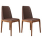 Industrial Oak Parsons Side Chair Matte Finish Leather Dining Chair (Set of 2) Light Coffee Clearhalo ' kitchen&dining_furn' 'Dining Chairs' 'Dining Tables & Seating' 'dining_chair' 'furn' 'furn_dining_chair' 'Furniture' 'furniture_dining_chair' 'Kitchen & Dining Furniture' 'kitchen' 4105126