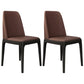 Industrial Oak Parsons Side Chair Matte Finish Leather Dining Chair (Set of 2) Dark Coffee Clearhalo ' kitchen&dining_furn' 'Dining Chairs' 'Dining Tables & Seating' 'dining_chair' 'furn' 'furn_dining_chair' 'Furniture' 'furniture_dining_chair' 'Kitchen & Dining Furniture' 'kitchen' 4105128