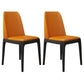 Industrial Oak Parsons Side Chair Matte Finish Leather Dining Chair (Set of 2) Orange Red Clearhalo ' kitchen&dining_furn' 'Dining Chairs' 'Dining Tables & Seating' 'dining_chair' 'furn' 'furn_dining_chair' 'Furniture' 'furniture_dining_chair' 'Kitchen & Dining Furniture' 'kitchen' 4105131