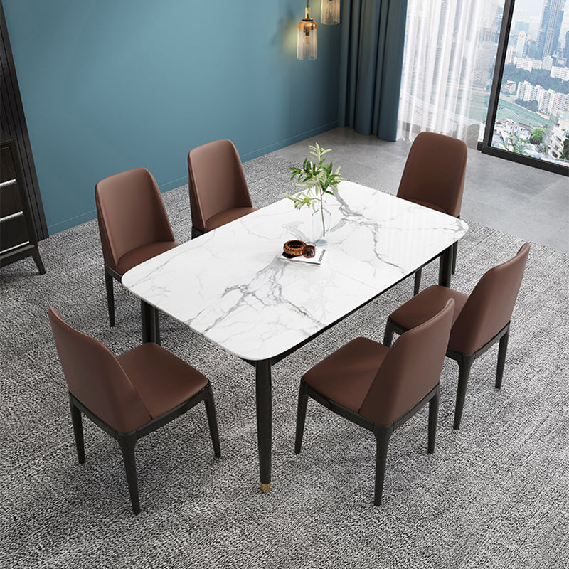 Industrial Oak Parsons Side Chair Matte Finish Leather Dining Chair (Set of 2) Clearhalo ' kitchen&dining_furn' 'Dining Chairs' 'Dining Tables & Seating' 'dining_chair' 'furn' 'furn_dining_chair' 'Furniture' 'furniture_dining_chair' 'Kitchen & Dining Furniture' 'kitchen' 4105133