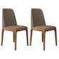 Industrial Oak Parsons Side Chair Matte Finish Leather Dining Chair (Set of 2) Dark Khaki Clearhalo ' kitchen&dining_furn' 'Dining Chairs' 'Dining Tables & Seating' 'dining_chair' 'furn' 'furn_dining_chair' 'Furniture' 'furniture_dining_chair' 'Kitchen & Dining Furniture' 'kitchen' 4105135
