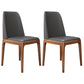 Industrial Oak Parsons Side Chair Matte Finish Leather Dining Chair (Set of 2) Grey Clearhalo ' kitchen&dining_furn' 'Dining Chairs' 'Dining Tables & Seating' 'dining_chair' 'furn' 'furn_dining_chair' 'Furniture' 'furniture_dining_chair' 'Kitchen & Dining Furniture' 'kitchen' 4105137