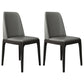 Industrial Oak Parsons Side Chair Matte Finish Leather Dining Chair (Set of 2) Silver Gray Clearhalo ' kitchen&dining_furn' 'Dining Chairs' 'Dining Tables & Seating' 'dining_chair' 'furn' 'furn_dining_chair' 'Furniture' 'furniture_dining_chair' 'Kitchen & Dining Furniture' 'kitchen' 4105139