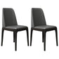 Industrial Oak Parsons Side Chair Matte Finish Leather Dining Chair (Set of 2) Black-Gray Clearhalo ' kitchen&dining_furn' 'Dining Chairs' 'Dining Tables & Seating' 'dining_chair' 'furn' 'furn_dining_chair' 'Furniture' 'furniture_dining_chair' 'Kitchen & Dining Furniture' 'kitchen' 4105141