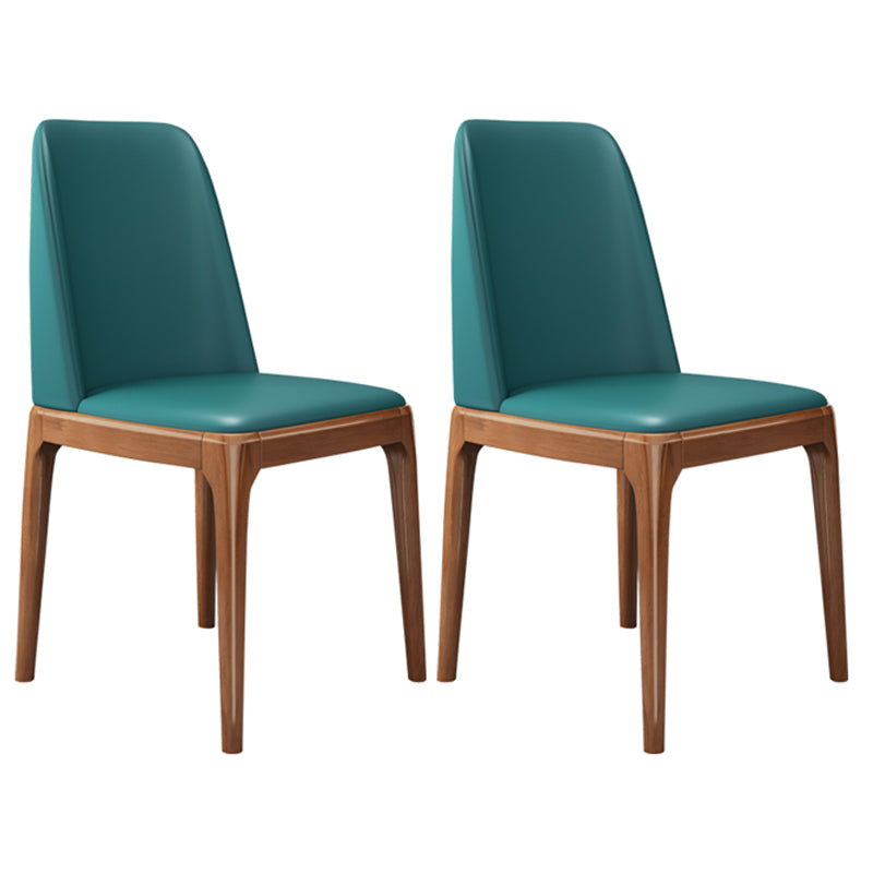 Industrial Oak Parsons Side Chair Matte Finish Leather Dining Chair (Set of 2) Aqua Clearhalo ' kitchen&dining_furn' 'Dining Chairs' 'Dining Tables & Seating' 'dining_chair' 'furn' 'furn_dining_chair' 'Furniture' 'furniture_dining_chair' 'Kitchen & Dining Furniture' 'kitchen' 4105142