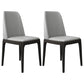 Industrial Oak Parsons Side Chair Matte Finish Leather Dining Chair (Set of 2) Light Gray-Black Clearhalo ' kitchen&dining_furn' 'Dining Chairs' 'Dining Tables & Seating' 'dining_chair' 'furn' 'furn_dining_chair' 'Furniture' 'furniture_dining_chair' 'Kitchen & Dining Furniture' 'kitchen' 4105143
