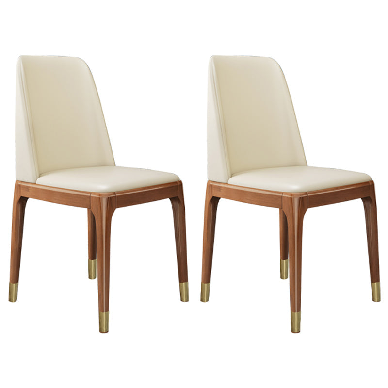 Industrial Oak Parsons Side Chair Matte Finish Leather Dining Chair (Set of 2) Clearhalo ' kitchen&dining_furn' 'Dining Chairs' 'Dining Tables & Seating' 'dining_chair' 'furn' 'furn_dining_chair' 'Furniture' 'furniture_dining_chair' 'Kitchen & Dining Furniture' 'kitchen' 4105144