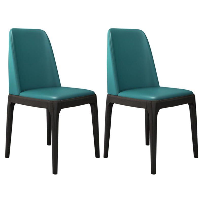Industrial Oak Parsons Side Chair Matte Finish Leather Dining Chair (Set of 2) Green Clearhalo ' kitchen&dining_furn' 'Dining Chairs' 'Dining Tables & Seating' 'dining_chair' 'furn' 'furn_dining_chair' 'Furniture' 'furniture_dining_chair' 'Kitchen & Dining Furniture' 'kitchen' 4105145