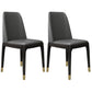 Industrial Oak Parsons Side Chair Matte Finish Leather Dining Chair (Set of 2) Dark Gray Clearhalo ' kitchen&dining_furn' 'Dining Chairs' 'Dining Tables & Seating' 'dining_chair' 'furn' 'furn_dining_chair' 'Furniture' 'furniture_dining_chair' 'Kitchen & Dining Furniture' 'kitchen' 4105147