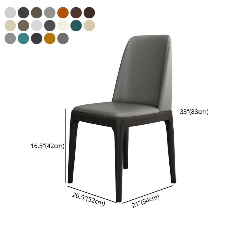 Industrial Oak Parsons Side Chair Matte Finish Leather Dining Chair (Set of 2) Clearhalo ' kitchen&dining_furn' 'Dining Chairs' 'Dining Tables & Seating' 'dining_chair' 'furn' 'furn_dining_chair' 'Furniture' 'furniture_dining_chair' 'Kitchen & Dining Furniture' 'kitchen' 4105148