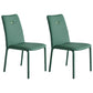 Modern Style Leather Dining Chairs Solid Back Stackable Side Chair for Home Use (Set of 2) Green Clearhalo ' kitchen&dining_furn' 'Dining Chairs' 'Dining Tables & Seating' 'dining_chair' 'furn' 'furn_dining_chair' 'Furniture' 'furniture_dining_chair' 'Kitchen & Dining Furniture' 'kitchen' 4105155