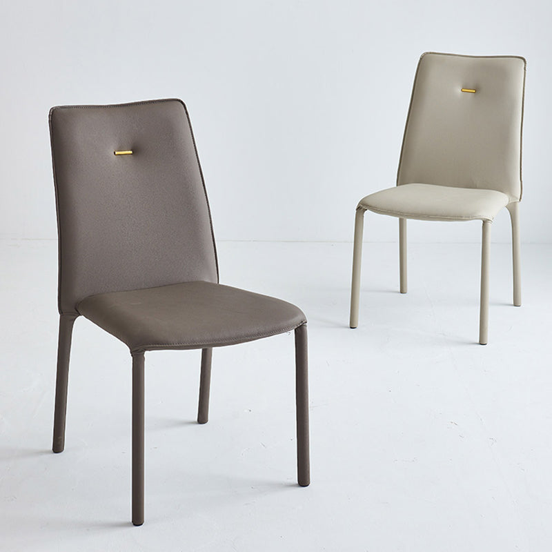 Modern Style Leather Dining Chairs Solid Back Stackable Side Chair for Home Use (Set of 2) Clearhalo ' kitchen&dining_furn' 'Dining Chairs' 'Dining Tables & Seating' 'dining_chair' 'furn' 'furn_dining_chair' 'Furniture' 'furniture_dining_chair' 'Kitchen & Dining Furniture' 'kitchen' 4105162