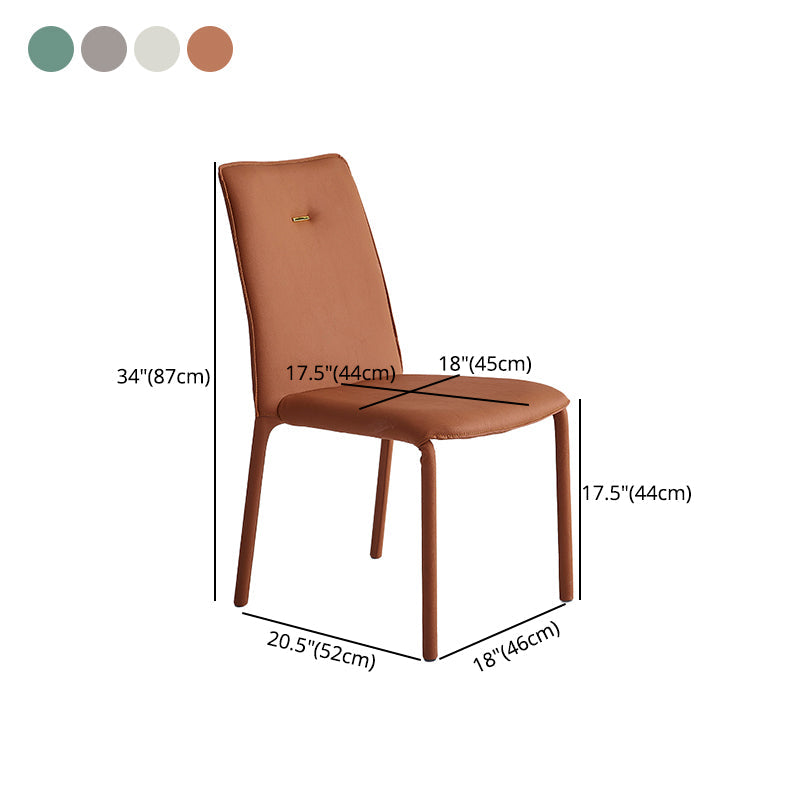 Modern Style Leather Dining Chairs Solid Back Stackable Side Chair for Home Use (Set of 2) Clearhalo ' kitchen&dining_furn' 'Dining Chairs' 'Dining Tables & Seating' 'dining_chair' 'furn' 'furn_dining_chair' 'Furniture' 'furniture_dining_chair' 'Kitchen & Dining Furniture' 'kitchen' 4105163