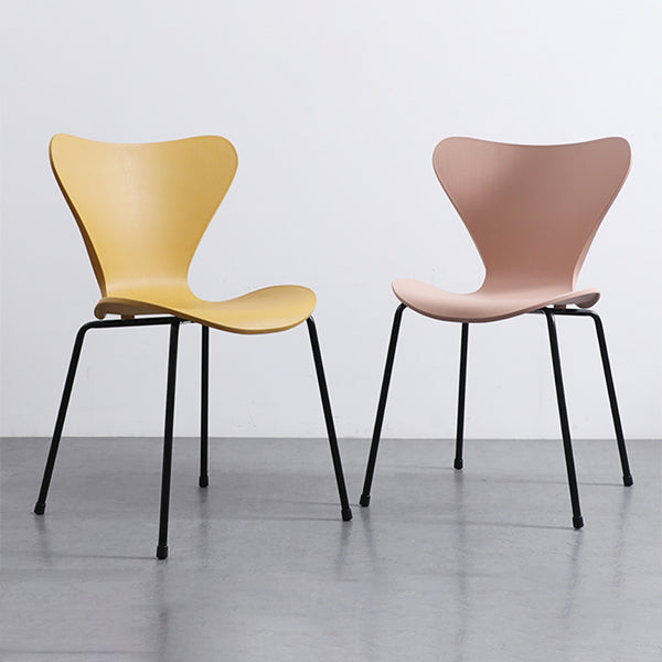 Industrial Style Plastic Dining Armless Chair Solid Back Dining Side Chair Clearhalo ' kitchen&dining_furn' 'Dining Chairs' 'Dining Tables & Seating' 'dining_chair' 'furn' 'furn_dining_chair' 'Furniture' 'furniture_dining_chair' 'Kitchen & Dining Furniture' 'kitchen' 4105164