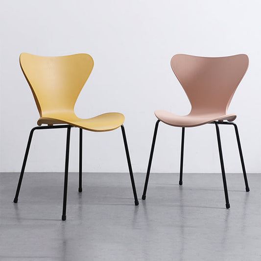 Industrial Style Plastic Dining Armless Chair Solid Back Dining Side Chair Clearhalo ' kitchen&dining_furn' 'Dining Chairs' 'Dining Tables & Seating' 'dining_chair' 'furn' 'furn_dining_chair' 'Furniture' 'furniture_dining_chair' 'Kitchen & Dining Furniture' 'kitchen' 4105164