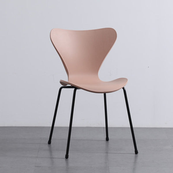 Industrial Style Plastic Dining Armless Chair Solid Back Dining Side Chair Pink 1 Piece Black Clearhalo ' kitchen&dining_furn' 'Dining Chairs' 'Dining Tables & Seating' 'dining_chair' 'furn' 'furn_dining_chair' 'Furniture' 'furniture_dining_chair' 'Kitchen & Dining Furniture' 'kitchen' 4105186