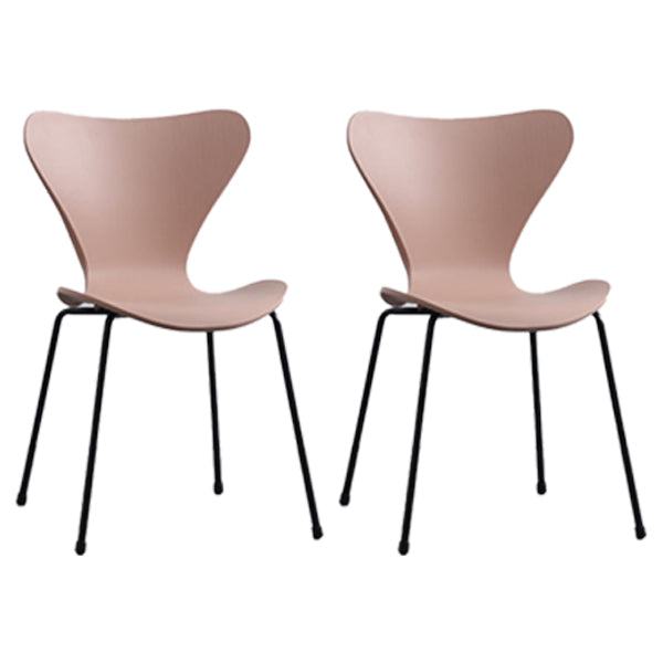 Industrial Style Plastic Dining Armless Chair Solid Back Dining Side Chair Pink 2 Piece Set Black Clearhalo ' kitchen&dining_furn' 'Dining Chairs' 'Dining Tables & Seating' 'dining_chair' 'furn' 'furn_dining_chair' 'Furniture' 'furniture_dining_chair' 'Kitchen & Dining Furniture' 'kitchen' 4105187