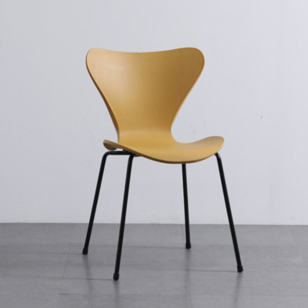 Industrial Style Plastic Dining Armless Chair Solid Back Dining Side Chair Yellow 1 Piece Black Clearhalo ' kitchen&dining_furn' 'Dining Chairs' 'Dining Tables & Seating' 'dining_chair' 'furn' 'furn_dining_chair' 'Furniture' 'furniture_dining_chair' 'Kitchen & Dining Furniture' 'kitchen' 4105189