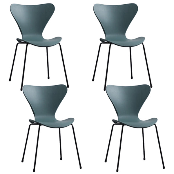 Industrial Style Plastic Dining Armless Chair Solid Back Dining Side Chair Green 4 Piece Set Black Clearhalo ' kitchen&dining_furn' 'Dining Chairs' 'Dining Tables & Seating' 'dining_chair' 'furn' 'furn_dining_chair' 'Furniture' 'furniture_dining_chair' 'Kitchen & Dining Furniture' 'kitchen' 4105191