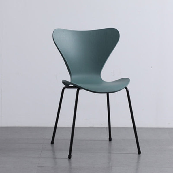 Industrial Style Plastic Dining Armless Chair Solid Back Dining Side Chair Green 1 Piece Black Clearhalo ' kitchen&dining_furn' 'Dining Chairs' 'Dining Tables & Seating' 'dining_chair' 'furn' 'furn_dining_chair' 'Furniture' 'furniture_dining_chair' 'Kitchen & Dining Furniture' 'kitchen' 4105192