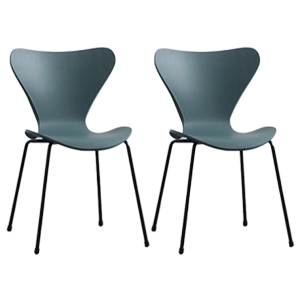 Industrial Style Plastic Dining Armless Chair Solid Back Dining Side Chair Green 2 Piece Set Black Clearhalo ' kitchen&dining_furn' 'Dining Chairs' 'Dining Tables & Seating' 'dining_chair' 'furn' 'furn_dining_chair' 'Furniture' 'furniture_dining_chair' 'Kitchen & Dining Furniture' 'kitchen' 4105193