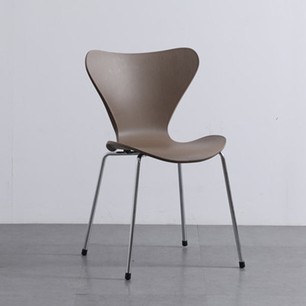 Industrial Style Plastic Dining Armless Chair Solid Back Dining Side Chair Coffee 1 Piece Silver Clearhalo ' kitchen&dining_furn' 'Dining Chairs' 'Dining Tables & Seating' 'dining_chair' 'furn' 'furn_dining_chair' 'Furniture' 'furniture_dining_chair' 'Kitchen & Dining Furniture' 'kitchen' 4105195